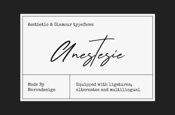 Anestesie Font: A Luxurious Script for Editorial Elegance